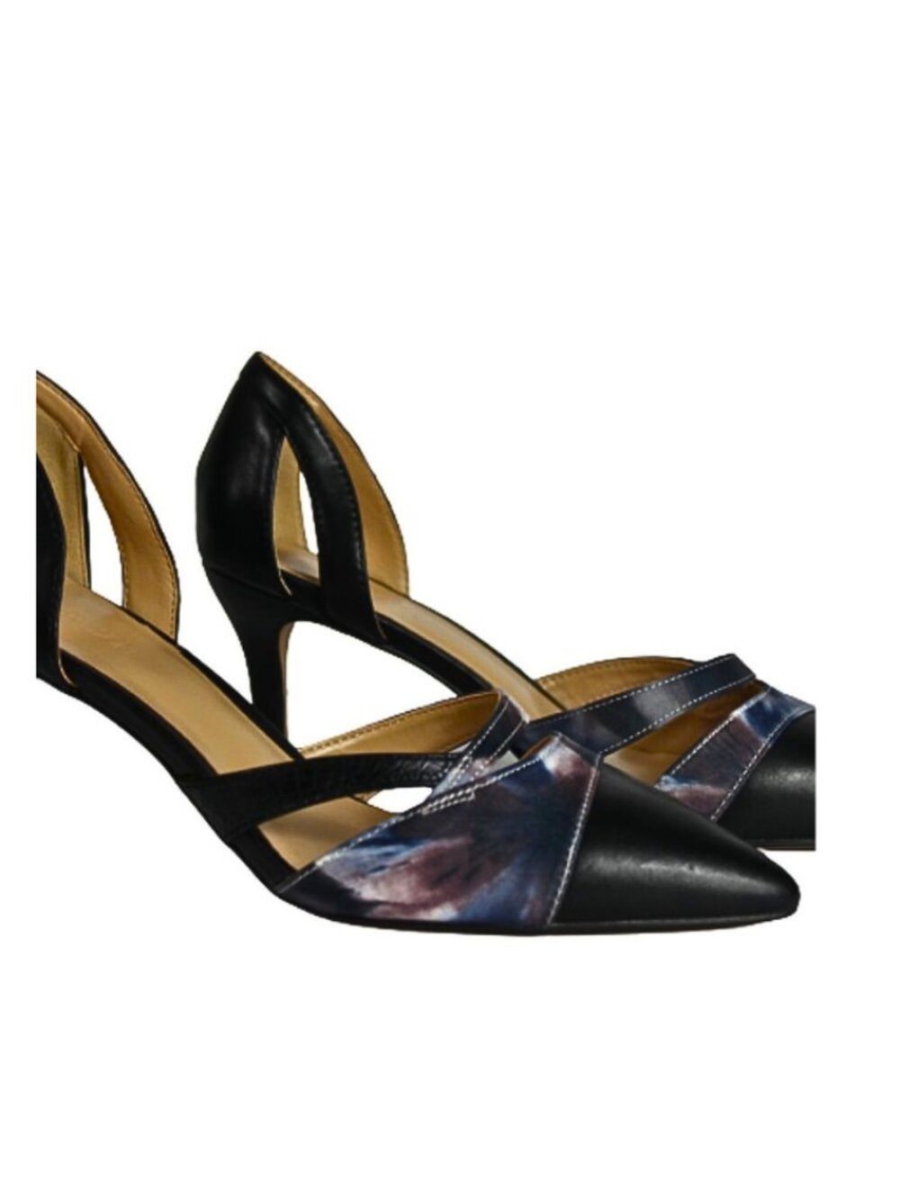Expressions Women’s Size 9 Black Gray Pointed Toe D’Orsay Heels Pumps New